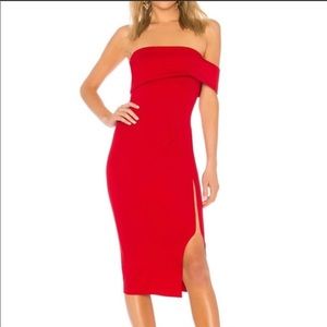 Michael Costello x Revolve Audrey Dress Red NWT M